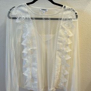 Express long sleeve, sheer blouse, new without tag, cream whitish color